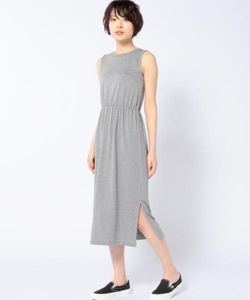 Another Edition（アナザーエディション）の「ノースリーブマキシワンピース/AEBC NSL MAXI OP（ワンピース・レディース・ブラック/グレー/ライトグレー/オリーブ・フリー）」の3枚目の写真