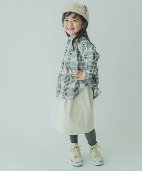 FORK&SPOON（フォークアンドスプーン）の「『親子リンク』FORK&SPOON　起毛ツイルタックスカート(KIDS)（その他パンツ・キッズ・グリーン/アイボリー・105/120/135）」の11枚目の写真