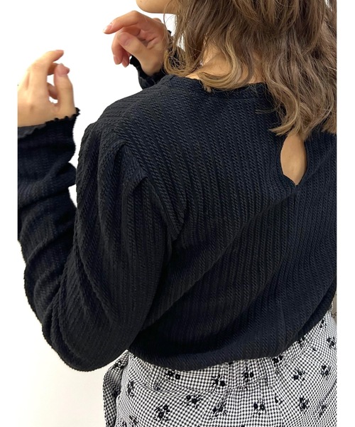 JUMELLE(ジュメロ)の「【パフショルダー】バックサークルトップ(ニット/セーター・レディース・ブラック/ブルー・FREE)」の20枚目の写真