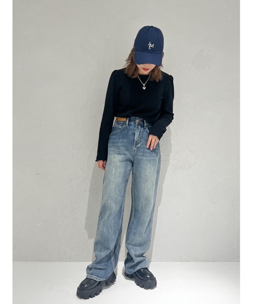 JUMELLE(ジュメロ)の「【パフショルダー】バックサークルトップ(ニット/セーター・レディース・ブラック/ブルー・FREE)」の16枚目の写真