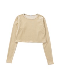 SEA RIE シー　ベロアショートネイビークルーT SEA（シー）の「2K ベロア ショート L/S TEE（Tシャツ/カットソー