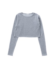 SEA RIE シー　ベロアショートネイビークルーT SEA（シー）の「2K ベロア ショート L/S TEE（Tシャツ/カットソー