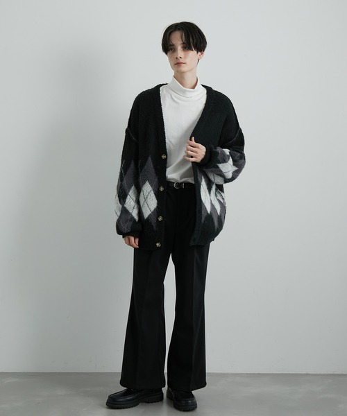 JUNRED(ジュンレッド)の「ウーリーカットツイルワイドフレアパンツ(スラックス・メンズ・チャコールグレー/ブラック/ダークブラウン/ホワイト系その他・S/M/L)」の13枚目の写真