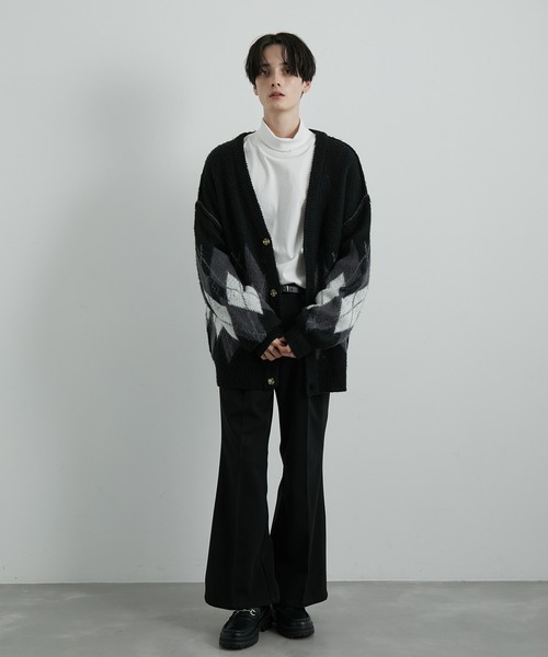 JUNRED(ジュンレッド)の「ウーリーカットツイルワイドフレアパンツ(スラックス・メンズ・チャコールグレー/ブラック/ダークブラウン/ホワイト系その他・S/M/L)」の14枚目の写真