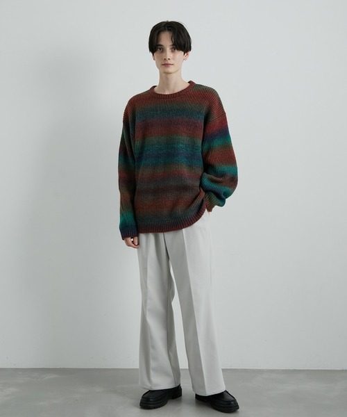 JUNRED(ジュンレッド)の「ウーリーカットツイルワイドフレアパンツ(スラックス・メンズ・チャコールグレー/ブラック/ダークブラウン/ホワイト系その他・S/M/L)」の19枚目の写真