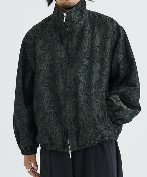 superNova.(スーパーノヴァ)の「【superNova.】STUDIOUS別注 Track jacket - Paisely Jacquard(ブルゾン・メンズ・ネイビー/グリーン・S/M)」の2枚目の写真