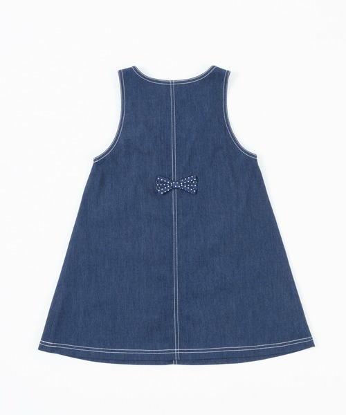 trois lapins kp（トロワラパンケーピー）の「ストレッチデニム ジャンパースカート(100～130cm)（ジャンパースカート・キッズ・ネイビー・100cm/110cm/120cm/130cm）」の11枚目の写真