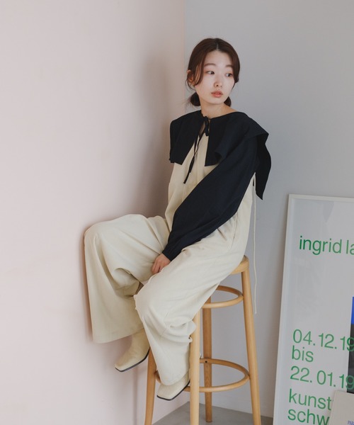 Kastane(カスタネ)の「【2023SSアイテム】カットリブサロペット(サロペット/オーバーオール・レディース・アイボリー/ブラック・FREE)」の15枚目の写真