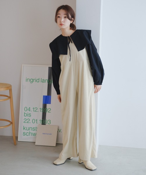 Kastane(カスタネ)の「【2023SSアイテム】カットリブサロペット(サロペット/オーバーオール・レディース・アイボリー/ブラック・FREE)」の17枚目の写真