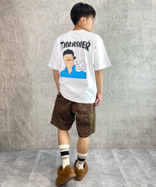 THRASHER(スラッシャー)の「【ムラサキスポーツ別注】THRASHER/スラッシャー MAGAZINE COVER バックラバープリントTシャツ ビックシルエット フロントロゴワンポイント THMM-006(Tシャツ/カットソー・メンズ・ホワイト×ブラック/ブラック×ブラック/オレンジ系その他・M/L/XL)」の10枚目の写真