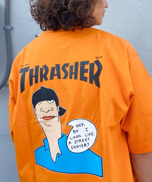 THRASHER(スラッシャー)の「【ムラサキスポーツ別注】THRASHER/スラッシャー MAGAZINE COVER バックラバープリントTシャツ ビックシルエット フロントロゴワンポイント THMM-006(Tシャツ/カットソー・メンズ・ホワイト×ブラック/ブラック×ブラック/オレンジ系その他・M/L/XL)」の19枚目の写真