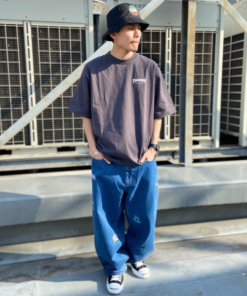 THRASHER(スラッシャー)の「【ムラサキスポーツ別注】THRASHER/スラッシャー MAGAZINE COVER バックラバープリントTシャツ ビックシルエット フロントロゴワンポイント THMM-006(Tシャツ/カットソー・メンズ・ホワイト×ブラック/ブラック×ブラック/オレンジ系その他・M/L/XL)」の14枚目の写真