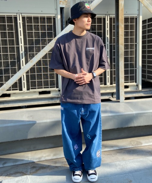 THRASHER(スラッシャー)の「【ムラサキスポーツ別注】THRASHER/スラッシャー MAGAZINE COVER バックラバープリントTシャツ ビックシルエット フロントロゴワンポイント THMM-006(Tシャツ/カットソー・メンズ・ホワイト×ブラック/ブラック×ブラック/オレンジ系その他・M/L/XL)」の15枚目の写真