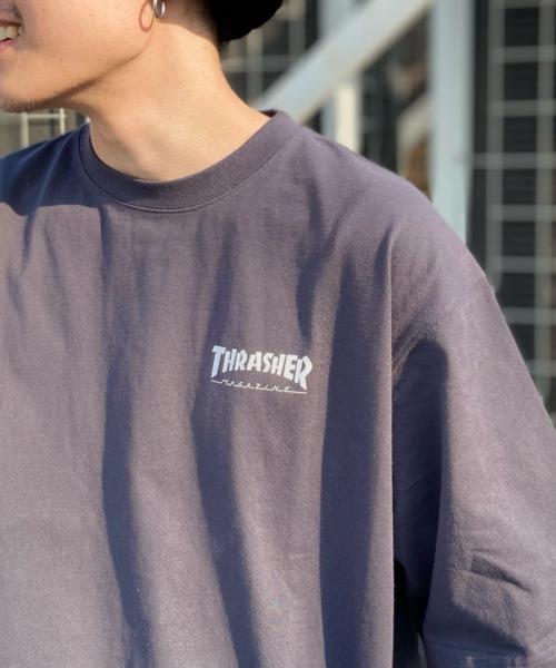 THRASHER(スラッシャー)の「【ムラサキスポーツ別注】THRASHER/スラッシャー MAGAZINE COVER バックラバープリントTシャツ ビックシルエット フロントロゴワンポイント THMM-006(Tシャツ/カットソー・メンズ・ホワイト×ブラック/ブラック×ブラック/オレンジ系その他・M/L/XL)」の12枚目の写真