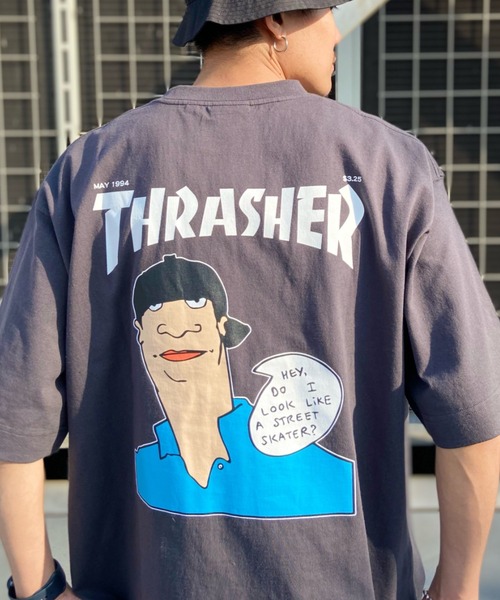 THRASHER(スラッシャー)の「【ムラサキスポーツ別注】THRASHER/スラッシャー MAGAZINE COVER バックラバープリントTシャツ ビックシルエット フロントロゴワンポイント THMM-006(Tシャツ/カットソー・メンズ・ホワイト×ブラック/ブラック×ブラック/オレンジ系その他・M/L/XL)」の13枚目の写真