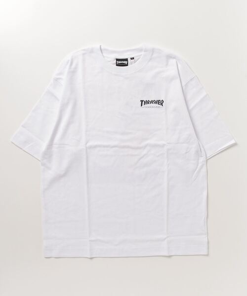 THRASHER(スラッシャー)の「【ムラサキスポーツ別注】THRASHER/スラッシャー MAGAZINE COVER バックラバープリントTシャツ ビックシルエット フロントロゴワンポイント THMM-006(Tシャツ/カットソー・メンズ・ホワイト×ブラック/ブラック×ブラック/オレンジ系その他・M/L/XL)」の22枚目の写真