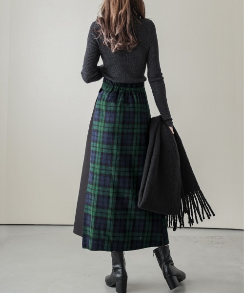 La-gemme(ラジェム)の「ラップ風フレアスカート(スカート・レディース・レッド/グリーン・L/M)」の10枚目の写真