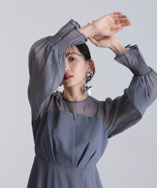 セール】結婚式 パーティー ドレス ビスチェ ミモレ丈&袖あり