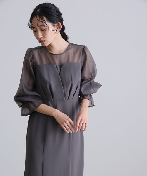 セール】結婚式 パーティー ドレス ビスチェ ミモレ丈&袖あり