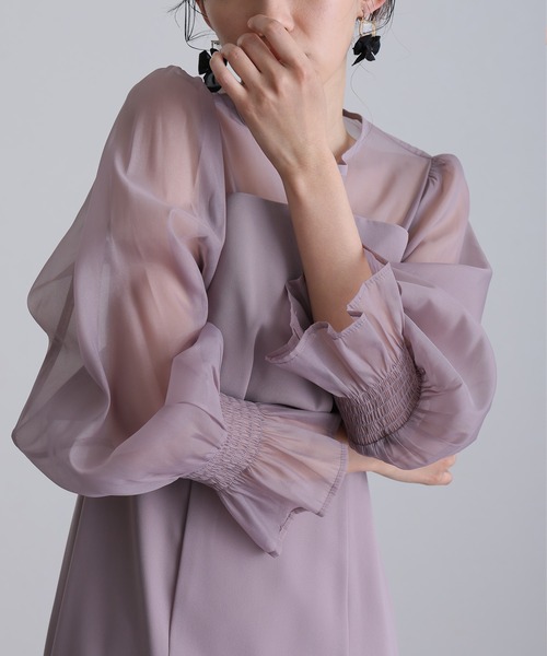 セール】結婚式 パーティー ドレス ビスチェ ミモレ丈&袖あり