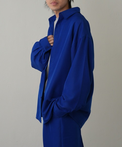 COLONY 2139（コロニートゥーワンスリーナイン）の「ドレープポリ長袖シャツ（シャツ/ブラウス・メンズ・アイボリー/ブラック/ブルー・MEDIUM/LARGE）」の5枚目の写真