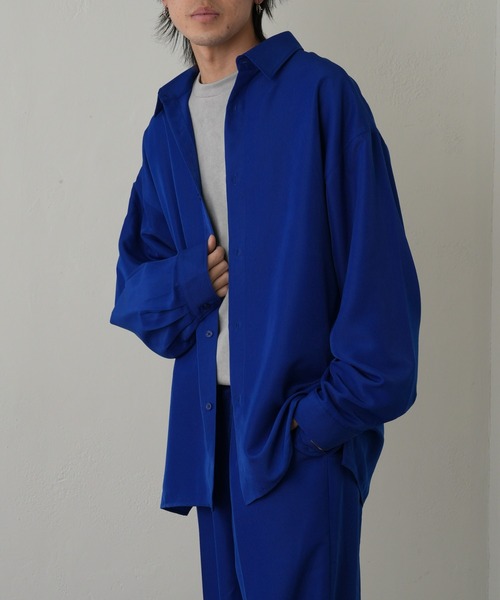 COLONY 2139（コロニートゥーワンスリーナイン）の「ドレープポリ長袖シャツ（シャツ/ブラウス・メンズ・アイボリー/ブラック/ブルー・MEDIUM/LARGE）」の20枚目の写真