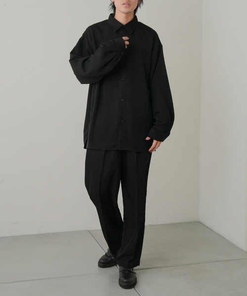 COLONY 2139（コロニートゥーワンスリーナイン）の「ドレープポリ長袖シャツ（シャツ/ブラウス・メンズ・アイボリー/ブラック/ブルー・MEDIUM/LARGE）」の12枚目の写真