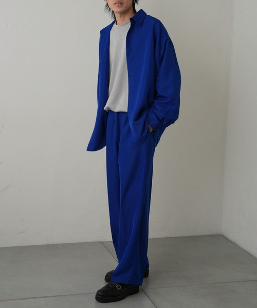 COLONY 2139（コロニートゥーワンスリーナイン）の「ドレープポリ長袖シャツ（シャツ/ブラウス・メンズ・アイボリー/ブラック/ブルー・MEDIUM/LARGE）」の7枚目の写真