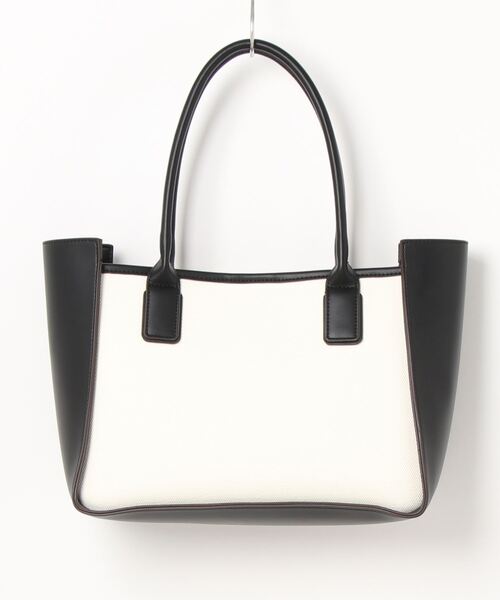 Doux archives（ドゥアルシーヴ）の「フェイクレザーｘキャンバストートバッグ（トートバッグ・レディース・ブラック/グレイッシュベージュ・FREE）」の6枚目の写真