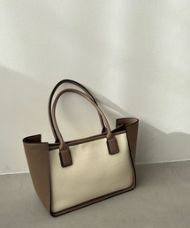 フェイクレザーｘキャンバストートバッグ