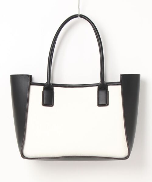 Doux archives（ドゥアルシーヴ）の「フェイクレザーｘキャンバストートバッグ（トートバッグ・レディース・ブラック/グレイッシュベージュ・FREE）」の7枚目の写真