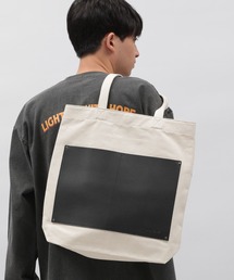 LAKOLE | フェイクレザーポケットキャンバストートバッグ / 177716(トートバッグ)
