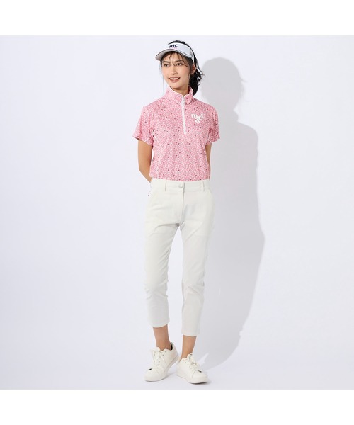 marie claire(マリ・クレール)の「marie claire GOLF/マリクレール ゴルフ ゴルフウェア 吸汗速乾 接触冷感 UVカット 小花柄 ハーフジップ モックネック 半袖 シャツ(Tシャツ/カットソー・レディース・ブルー/イエロー/ピンク・M/L/3L/LL)」の11枚目の写真
