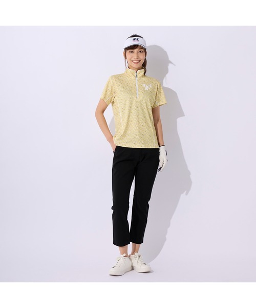 marie claire(マリ・クレール)の「marie claire GOLF/マリクレール ゴルフ ゴルフウェア 吸汗速乾 接触冷感 UVカット 小花柄 ハーフジップ モックネック 半袖 シャツ(Tシャツ/カットソー・レディース・ブルー/イエロー/ピンク・M/L/3L/LL)」の5枚目の写真