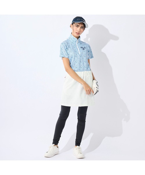 marie claire(マリ・クレール)の「marie claire GOLF/マリクレール ゴルフ ゴルフウェア 吸汗速乾 接触冷感 UVカット 小花柄 ハーフジップ モックネック 半袖 シャツ(Tシャツ/カットソー・レディース・ブルー/イエロー/ピンク・M/L/3L/LL)」の17枚目の写真