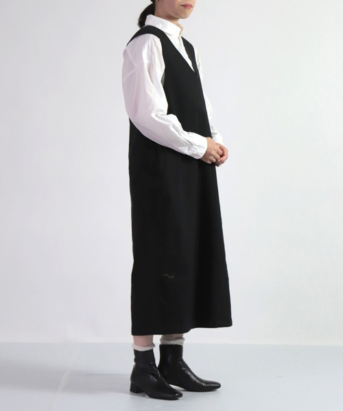 D.M.G.（ドミンゴ）の「[D.M.G. / ディーエムジー] 高密度オックスストレッチ コクーンワンピース（ワンピース・レディース・ベージュ/ブラック・FREE）」の6枚目の写真