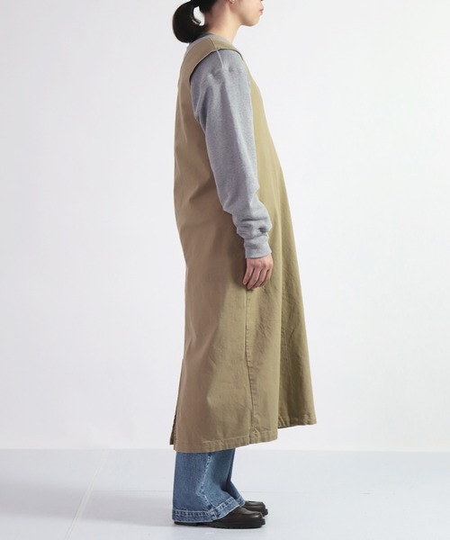 D.M.G.（ドミンゴ）の「[D.M.G. / ディーエムジー] 高密度オックスストレッチ コクーンワンピース（ワンピース・レディース・ベージュ/ブラック・FREE）」の9枚目の写真