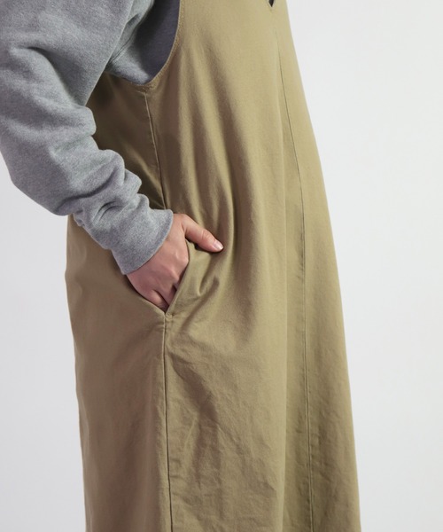 D.M.G.（ドミンゴ）の「[D.M.G. / ディーエムジー] 高密度オックスストレッチ コクーンワンピース（ワンピース・レディース・ベージュ/ブラック・FREE）」の12枚目の写真