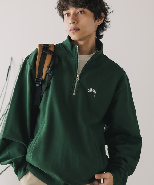 STUSSY（ステューシー）の「STUSSY/ステューシー STOCK LOGO MOCK モックネックスウェット（スウェット・メンズ・グリーン・M/L/XL/S）」の14枚目の写真