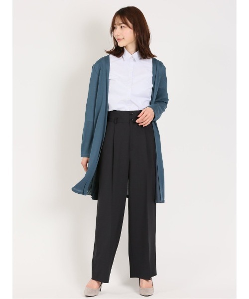 m.f.editorial（エムエフエディトリアル）の「【ドライタッチ ロング丈】m.f.エディトリアル レディース サイドプリーツ ニットカーディガン（カーディガン/ボレロ・レディース・アイボリー/ブルー・MEDIUM/LARGE）」の12枚目の写真