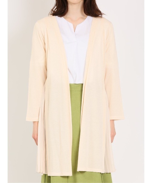 m.f.editorial（エムエフエディトリアル）の「【ドライタッチ ロング丈】m.f.エディトリアル レディース サイドプリーツ ニットカーディガン（カーディガン/ボレロ・レディース・アイボリー/ブルー・MEDIUM/LARGE）」の17枚目の写真