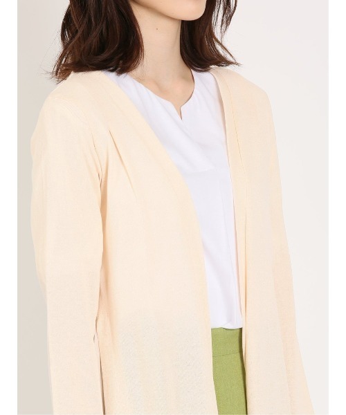 m.f.editorial（エムエフエディトリアル）の「【ドライタッチ ロング丈】m.f.エディトリアル レディース サイドプリーツ ニットカーディガン（カーディガン/ボレロ・レディース・アイボリー/ブルー・MEDIUM/LARGE）」の15枚目の写真