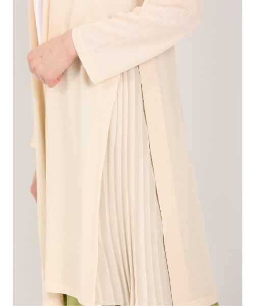 m.f.editorial（エムエフエディトリアル）の「【ドライタッチ ロング丈】m.f.エディトリアル レディース サイドプリーツ ニットカーディガン（カーディガン/ボレロ・レディース・アイボリー/ブルー・MEDIUM/LARGE）」の16枚目の写真