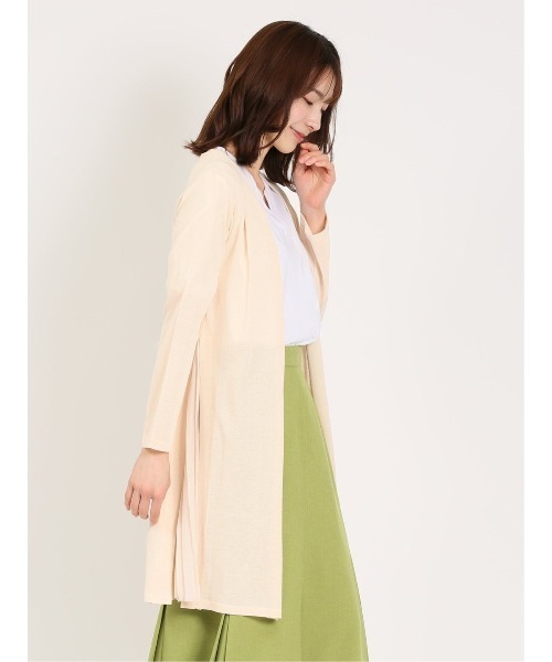 m.f.editorial（エムエフエディトリアル）の「【ドライタッチ ロング丈】m.f.エディトリアル レディース サイドプリーツ ニットカーディガン（カーディガン/ボレロ・レディース・アイボリー/ブルー・MEDIUM/LARGE）」の21枚目の写真