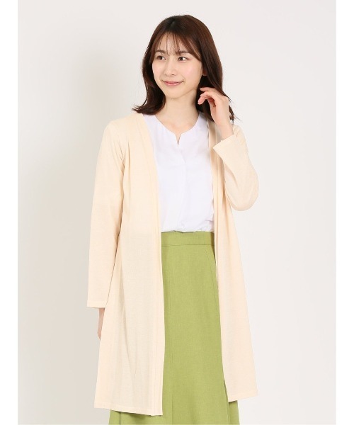 m.f.editorial（エムエフエディトリアル）の「【ドライタッチ ロング丈】m.f.エディトリアル レディース サイドプリーツ ニットカーディガン（カーディガン/ボレロ・レディース・アイボリー/ブルー・MEDIUM/LARGE）」の22枚目の写真