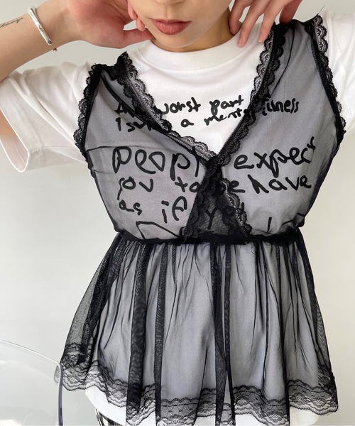 SANSeLF（サンセルフ）の「レースタンク【SANSeLF】 sansk23s004（その他トップス・レディース・ブラック・FREE）」の4枚目の写真