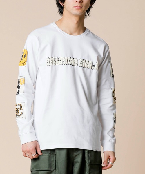 ADMIX/ATELIER SAB MEN(アドミックスアトリエサブメン)の「【Hollywood Rich.&】ハイテンションスムース / 発砲ラバープリント パンクベア ロンT(長袖T)(Tシャツ/カットソー・メンズ・ブラック/ホワイト・50/52/48)」の2枚目の写真