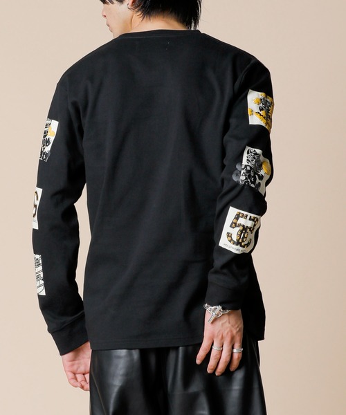 ADMIX/ATELIER SAB MEN(アドミックスアトリエサブメン)の「【Hollywood Rich.&】ハイテンションスムース / 発砲ラバープリント パンクベア ロンT(長袖T)(Tシャツ/カットソー・メンズ・ブラック/ホワイト・50/52/48)」の12枚目の写真