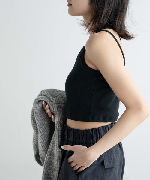 WEGO（ウィゴー）の「WEGO/ロゴ刺繍クロスショートキャミ（キャミソール・レディース・ホワイト/ブラック/パープル・FREE）」の20枚目の写真