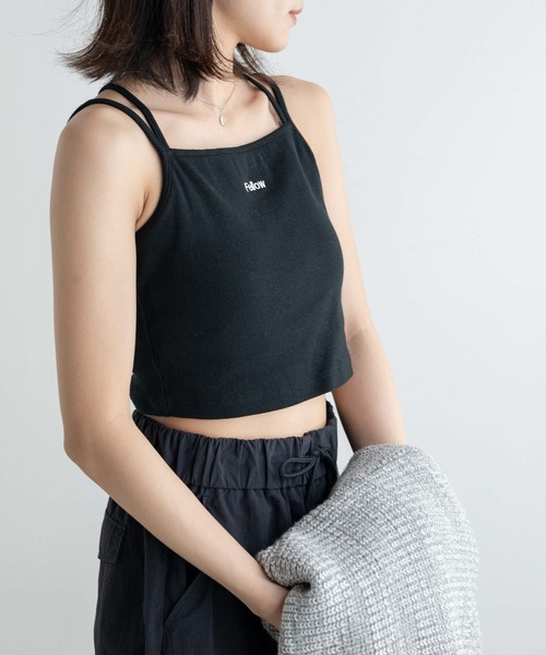 WEGO（ウィゴー）の「WEGO/ロゴ刺繍クロスショートキャミ（キャミソール・レディース・ホワイト/ブラック/パープル・FREE）」の19枚目の写真